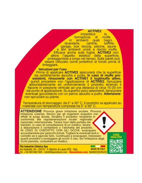 FILA Active 2 500 ml Protezione Attiva Antimuffa Incolore Base Acqua