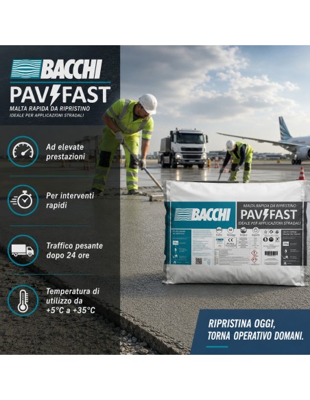 Bacchi PAVIFAST Malta Cementizia Rapida Per Pavimentazioni E Carreggiate