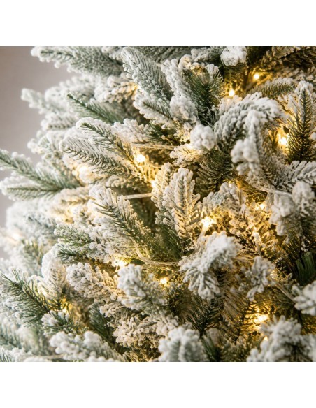 Albero di Natale Innevato LED 240 cm Scott con Luci Integrate