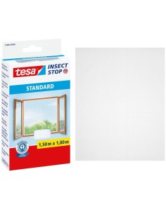 TESA Zanzariera Adesiva Per Finestre Rete Regolabile A Piacere Bianca 150x180 cm