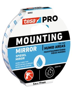 TESA Mounting PRO Specchi Biadesivo Per Specchi Da Bagno 5 m x 19 mm