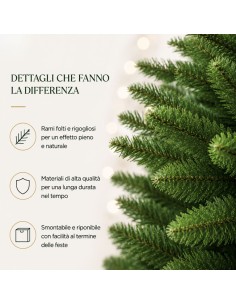 Albero Di Natale Artificiale Realistico Folto Dankan H 270 cm 2