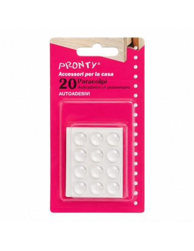 Gocce paracolpi adesive Pronty in silicone trasparente 10 mm