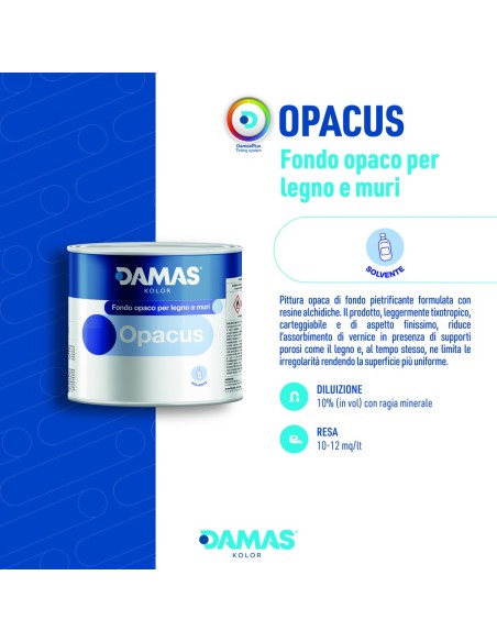 Damas Opacus Pittura Opaca di Fondo per Legno e Muri