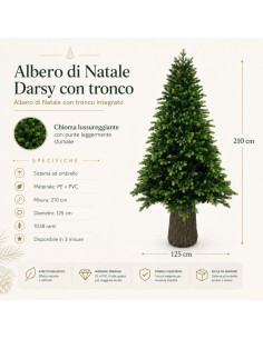 Albero Di Natale Darsy Con Tronco Elegante E Naturale 210 cm 2