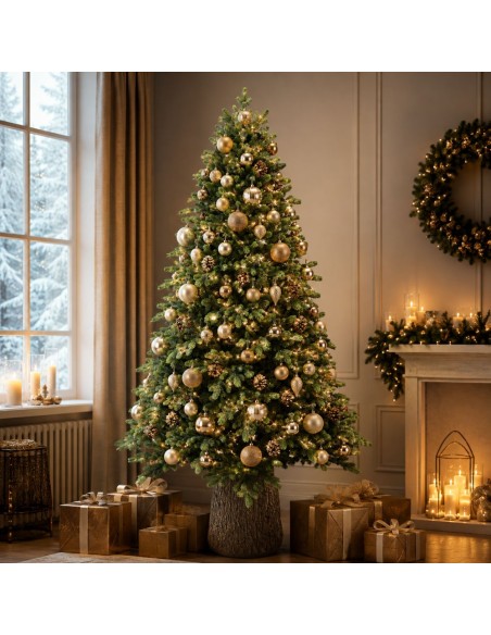 Albero Di Natale Darsy Con Tronco Elegante E Naturale 210 cm