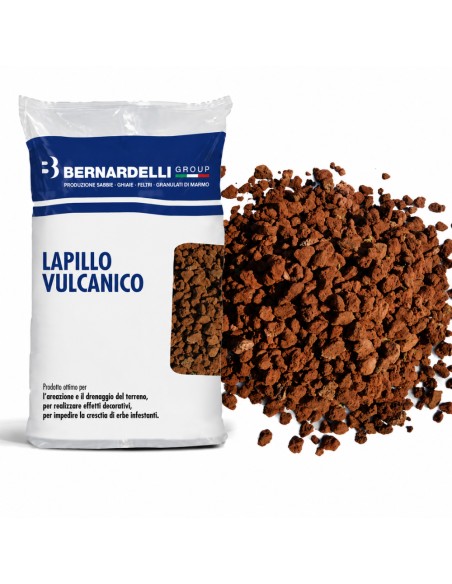 Lapillo Vulcanico Rosso Per Aiuole Pacciamatura Decorativa 33 Litri