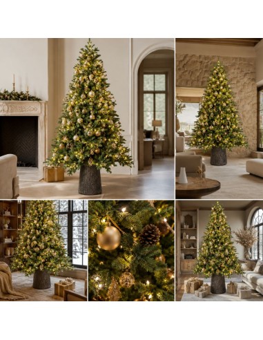 Albero Di Natale Darsy Led Con Tronco Integrato 210 cm