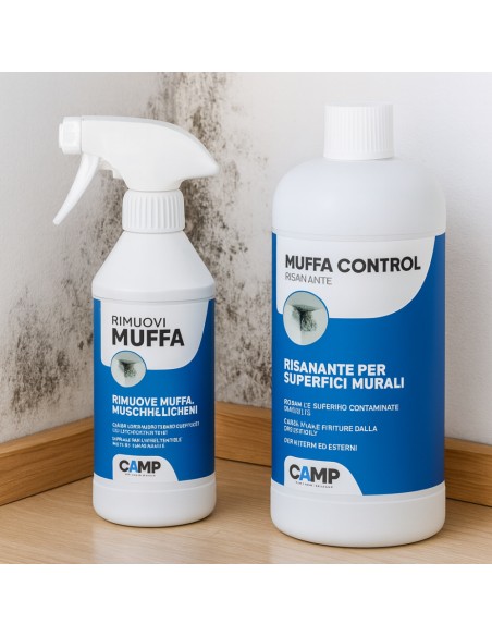 Trattamento Completo Rimuovi Muffa 300 ml + Muffa Control Risanante 1 lt 