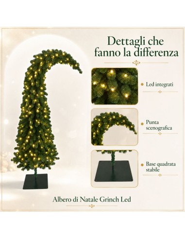 Albero Di Natale Grinch Con 250 Luci Led Decorative