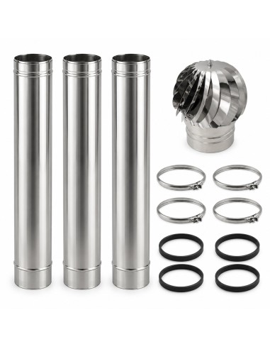 Kit Canna Fumaria Inox Monoparete 3 m Ø250 Completa Camino Ø250