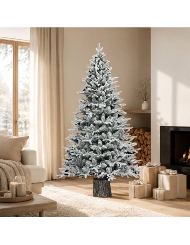 Albero Di Natale Artificiale Kentucky Innevato Con Base Integrata H 150 cm Ø 89 