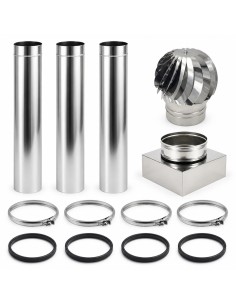 Kit Canna Fumaria Inox Monoparete 3 m Ø300 Completa Camino 30x30