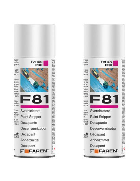 Faren F81 Sverniciatore Spray Rapido Per Rimozione Vernici 400 ml 2 Pezzi