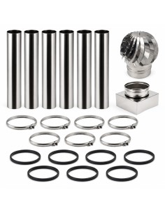 Kit Canna Fumaria Inox Monoparete 6 m Ø200 Completa Camino 20x20