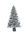 Albero Di Natale Artificiale Kentucky Innevato Con Base Integrata H 210 cm Ø 124 cm 