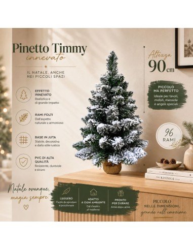 Albero Di Natale Innevato Pinetto Timmy 90 Cm