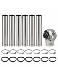 Kit Canna Fumaria Inox Monoparete 6 m Ø250 Completa Camino Ø250