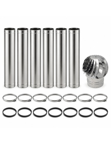 Kit Canna Fumaria Inox Monoparete 6 m Ø250 Completa Camino Ø250