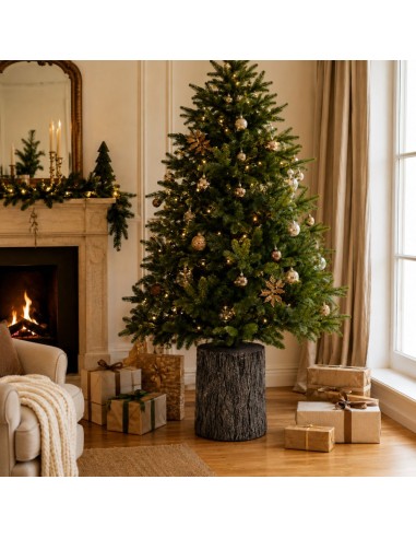 Base Tronco marrone scuro 35 cm supporto per albero di Natale 180-210 cm 