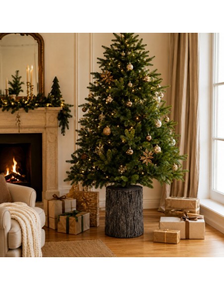 Base Tronco marrone scuro 35 cm supporto per albero di Natale 180-210 cm 