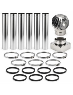 Kit Canna Fumaria Inox Monoparete 6 m Ø300 Completa Camino 30x30