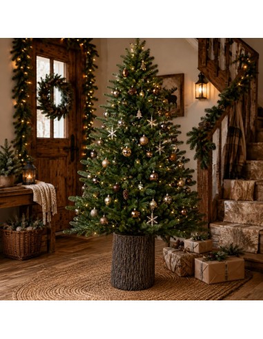Base Tronco marrone scuro 45 cm supporto per albero di Natale 180-240 cm 