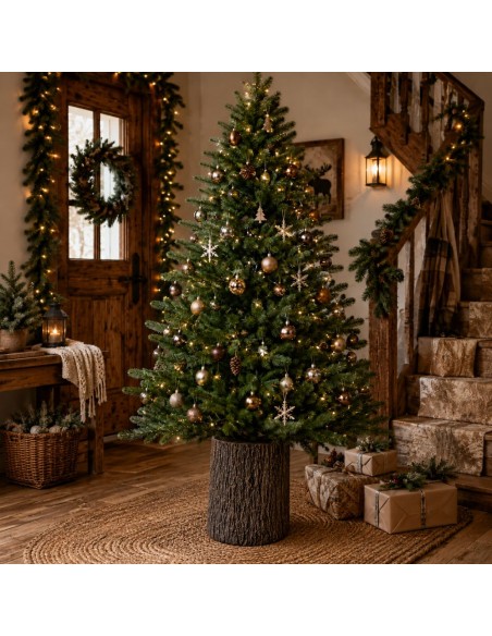 Base Tronco marrone scuro 45 cm supporto per albero di Natale 180-240 cm 
