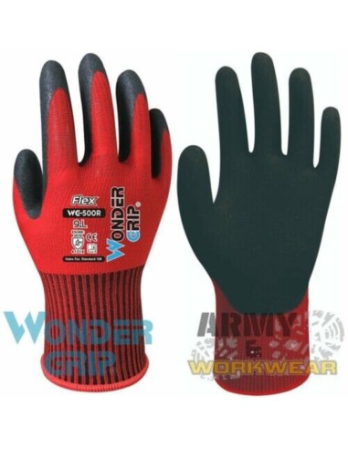 Guanti da lavoro Flex universali modello WG-500R colore rosso 