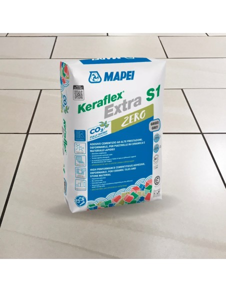 Adesivo Piastrelle Keraflex Extra S1 Zero Colore Grigio Sacco 25 Kg