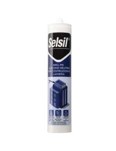 Silicone Neutro Bianco Costruzioni Lamiera 310Ml Selsil Sigillante Resistente