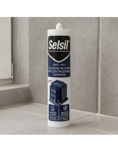 Silicone Neutro Bianco Costruzioni Lamiera 310Ml Selsil Sigillante Resistente