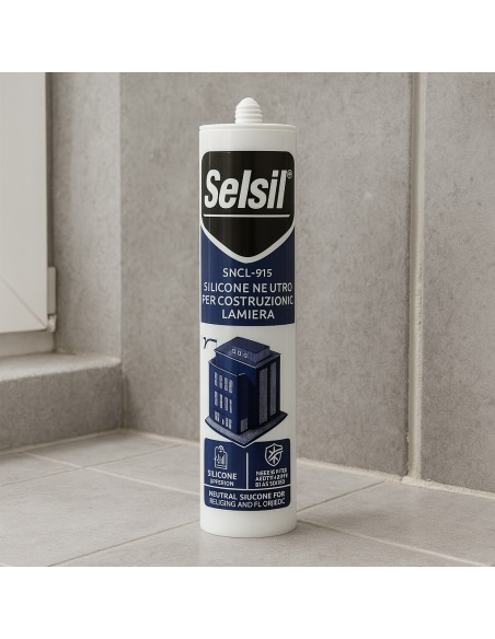 Silicone Neutro Bianco Costruzioni Lamiera 310Ml Selsil Sigillante Resistente