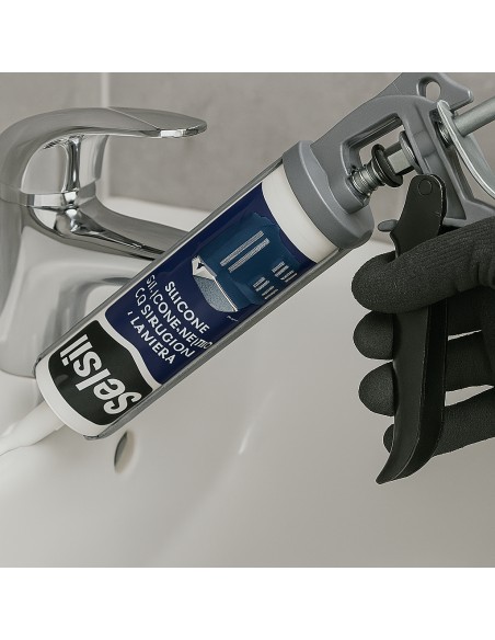 Silicone Neutro Bianco Costruzioni Lamiera 310Ml Selsil Sigillante Resistente