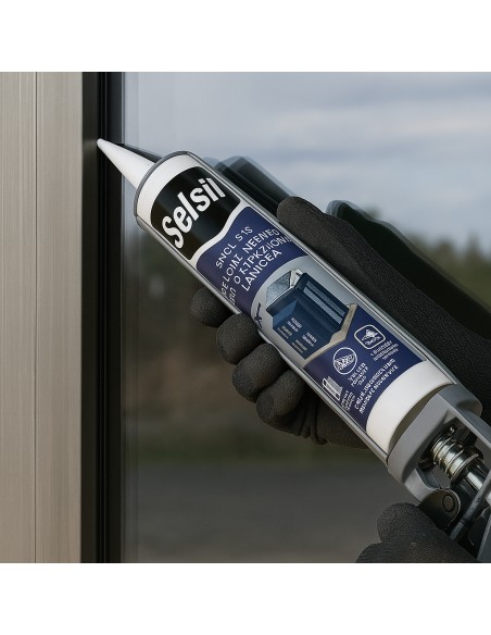 Silicone Neutro Bianco Costruzioni Lamiera 310Ml Selsil Sigillante Resistente