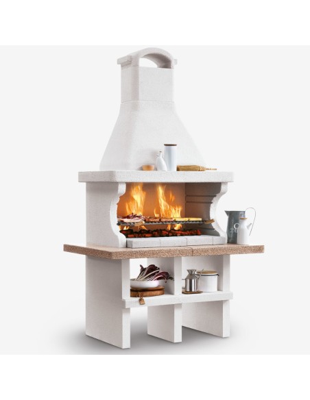 Barbecue in Cemento Pianosa Rosso Piano Effetto Granito Maxi Griglia Refrattario
