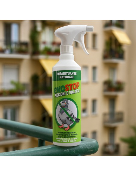 Disabituante Naturale Pronto All'Uso Piccioni Volatili Spray 750 ml Ekostop