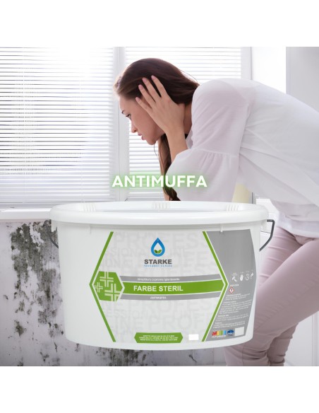 Farbe Steril Pittura Coprente Igienizzante Antimuffa Opaca Permeabile Vapore