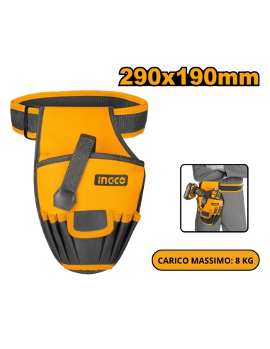 Fodero Porta Attrezzi Avvitatore Trapano Utensili 6 Tasche Cintura Inclusa