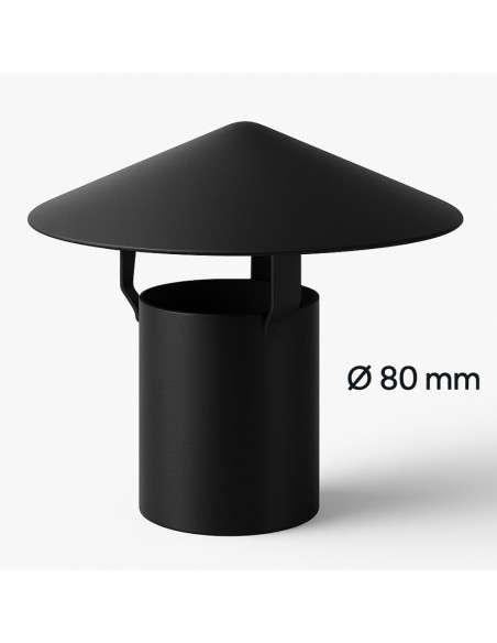 Cappello Cinese Canale Fumo Ø 80 mm Stufa Pellet Acciaio Zincato Antipioggia