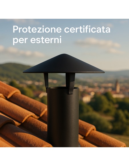 Cappello Cinese Canale Fumo Ø 80 mm Stufa Pellet Acciaio Zincato Antipioggia