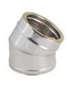 Curva 45° Doppia Parete Acciaio Inox Ø 150/200 MM Spessore 0,5 MM Canna Fumaria 