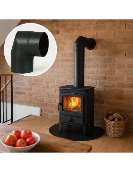 Curva a 90° Elemento Angolare Modifica Sezione Canale Fumo Stufa Pellet