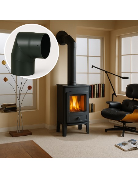 Curva a 90° Elemento Angolare Modifica Sezione Canale Fumo Stufa Pellet
