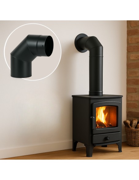 Curva a 90° Elemento Angolare Modifica Sezione Canale Fumo Stufa Pellet