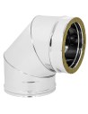 Curva  90° Acciaio Inox Ø 180/230 MM Spessore 0,5 MM Canna Fumaria Doppia Parete