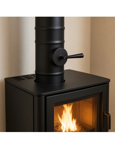 Elemento Acciaio Smaltato Valvola Arredo h. 300 mm Canale Fumo Stufa Pellet