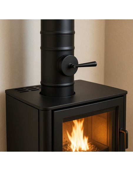 Elemento Acciaio Smaltato Valvola Arredo h. 300 mm Canale Fumo Stufa Pellet