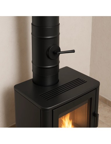 Elemento Acciaio Smaltato Valvola Arredo h. 300 mm Canale Fumo Stufa Pellet