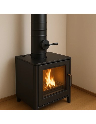 Elemento Acciaio Smaltato Valvola Arredo h. 300 mm Canale Fumo Stufa Pellet